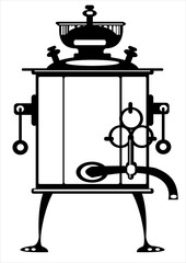 vector illustration samovar on white background