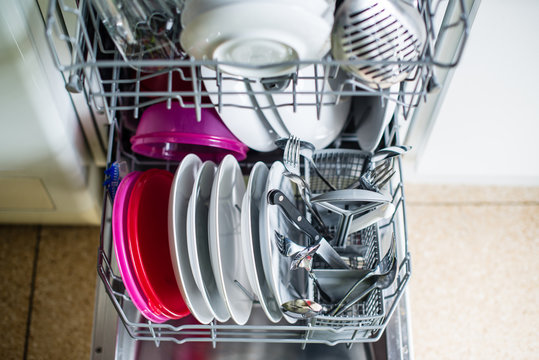 Dishwasher after cleaning process - shallow dof