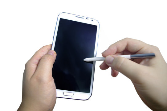 Hand With Smart Phone Stylus