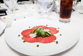 Arugula on Carpaccio