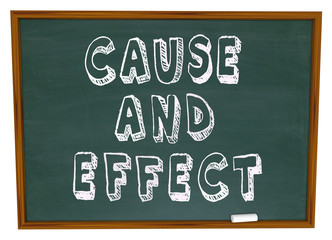 Obraz premium Cause and Effect Chalk Board Experiment Science Learning