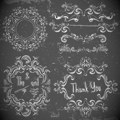 Set of calligraphic design elements