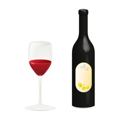 bottle and glass of wine