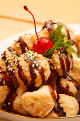 profiteroles with chocolate