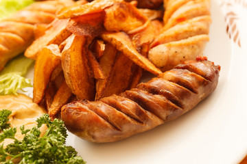 sausages with potatoes