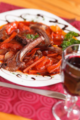 grilled ribs with vegetables