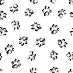 Animal cat paw track feet print icons with shadow.