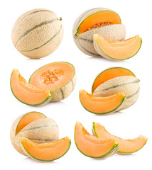 collection of 6 cantaloupe melon images