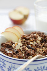 Müsli und Apfel