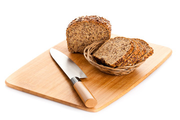 brown seed  biobread  isolated on white background