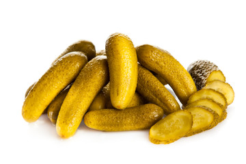 cucumbers pickled isolated on white background