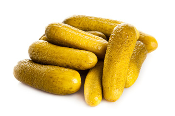 cucumbers pickled isolated on white background
