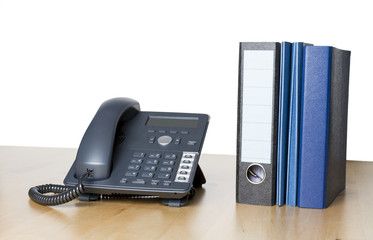 modern business phone with ring binder