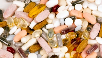 Poster Vitamin Supplement Pills Capsules Pile Group Treatment Medicine © Christopher Boswell