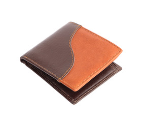 leather wallet on white