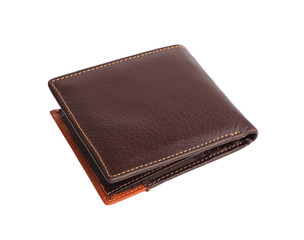 leather wallet on white