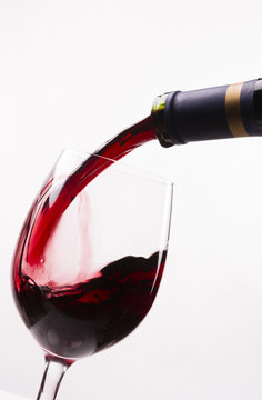 Red Burgundy Wine Drink Filling Stemmed Glass Alcohol Liquid