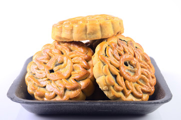 Cookies on a white background.