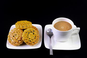 Cookies on a black background