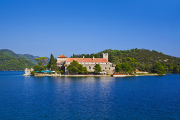 Fototapeta na wymiar Monastery at island Mljet in Croatia