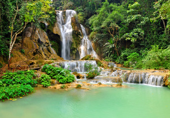 Kuang Si Waterfall in Luang prabang, LAOS