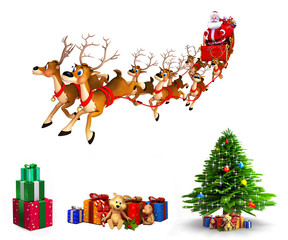 Santa claus with his sleigh