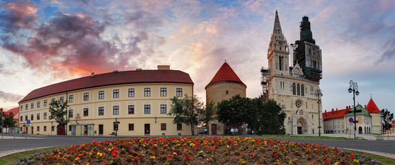Zagreb Cathedral - panorama, Croatia