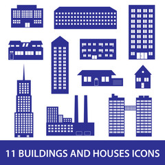 buildings and houses icon set eps10