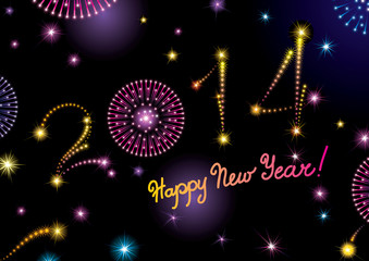 Happy New Year 2014! Vector background