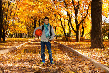 On the way to play basketball