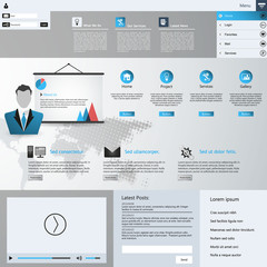 Fototapeta premium Business portfolio or Website template, with business man symbol
