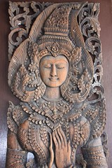 The carve of wooden door