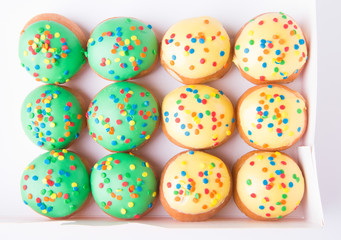 Sweet mini donut on background