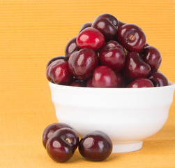 Fresh cherry berry on background