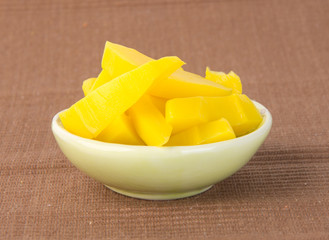 preserved mango fruits Snack on a Background