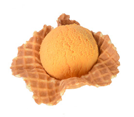 ice cream. mango ice cream on a background