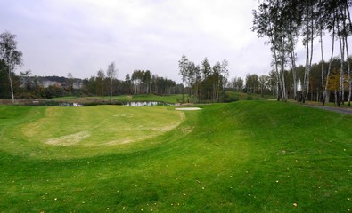 Fototapeta na wymiar Golf course landscape view, background