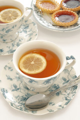 Earl Grey tea with a slice of lemon