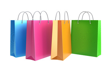 Colorful shopping bags with clipping path