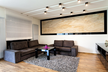 Urban apartment - Travertine in living room
