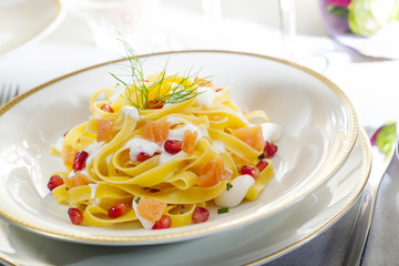 Tagliatelle Pasta with Salmon