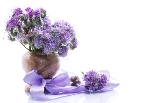 Bouquet Of Flowers With Blue Phacelia