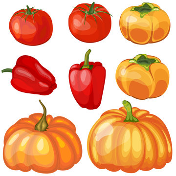 Set of Thankgivings Day vegetable icons