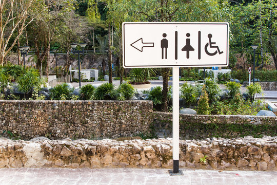 Toilet Sign In Public Park