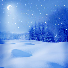 Naklejka premium winter night