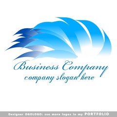 blu abstract business logo emblem vector