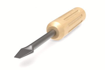 Screwdriver on white background. Isolated 3D image