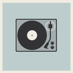 Retro turntable vinyl record player - 58170411