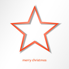 Red star on white with Merry Christmas text