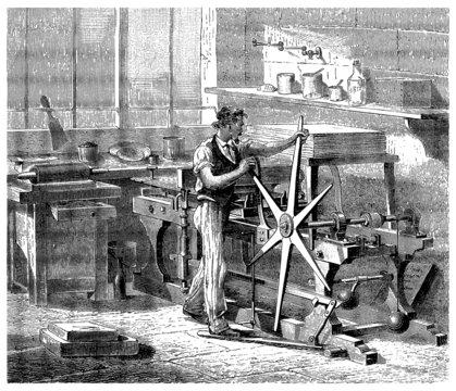 Worker & Lithography Press - 19th century